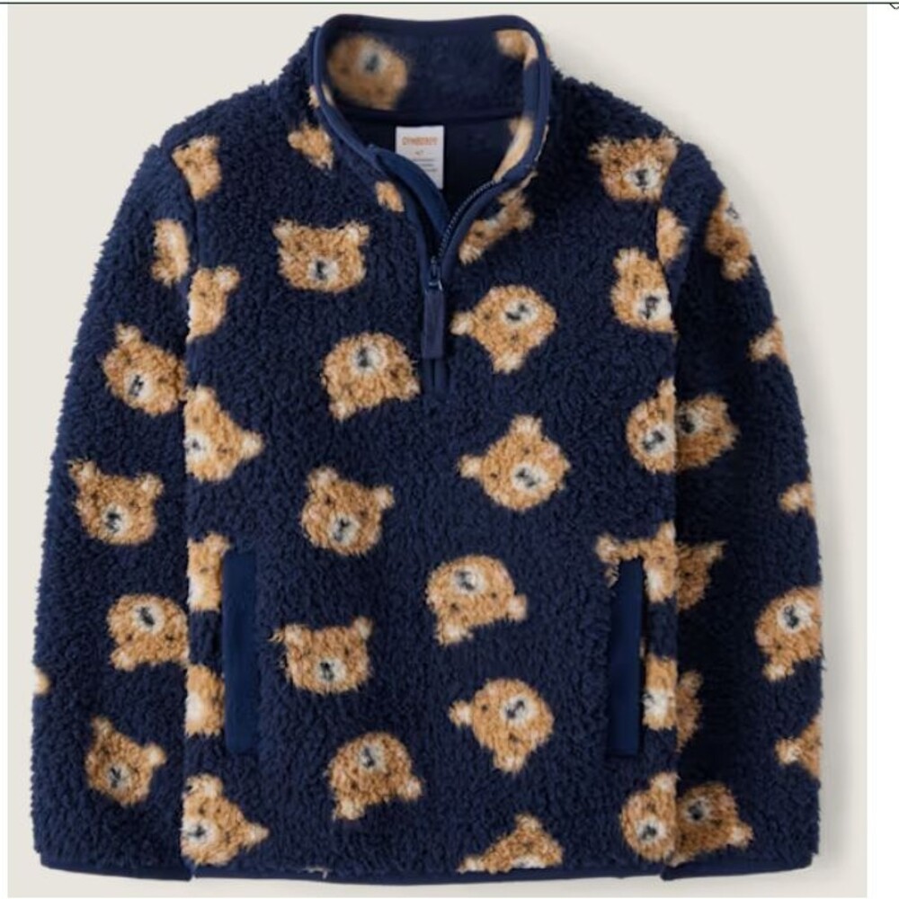 SOFT Gymboree 5T Boys Girls Sherpa Bear Sweater Pullover Fleece Jacket Coat sz 5